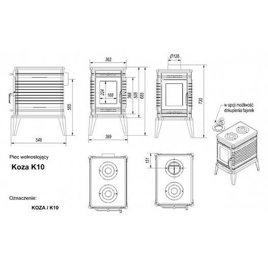 Печь-камин (буржуйка) Koza/K10_1